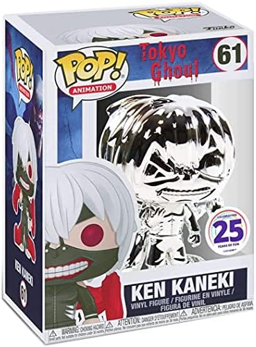 Funko Pop Tokyo Ghoul Ken Kaneki Silver Chrome Funimation 25th Anniversary