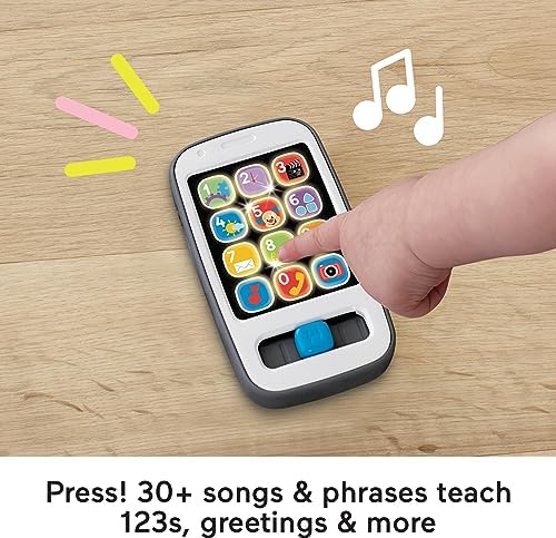 Fisher-Price Laugh Learn Baby Toddler Toy 2-in-1 Slide to Learn Smartphone with Lights