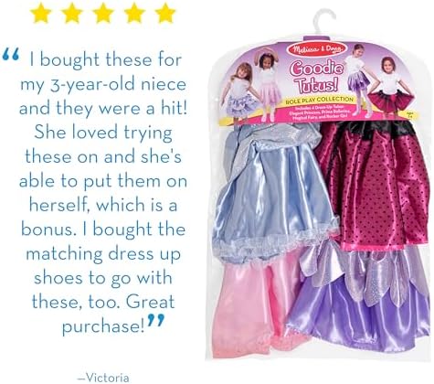 Melissa & Doug Melissa Doug Role Play Collection - Goodie Tutus Dress-Up Skirts Set 4