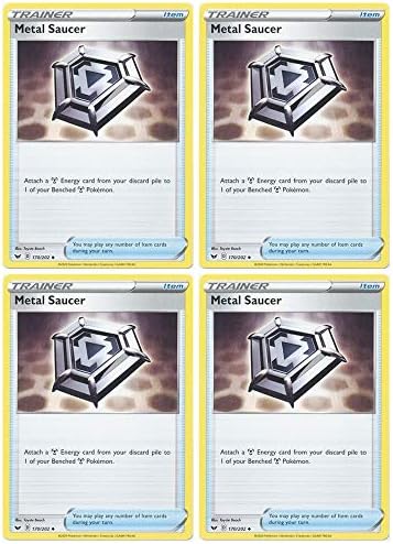 Pokemon Card - Metal Saucer - Sword and Shield Base - x4 Card Lot Playset