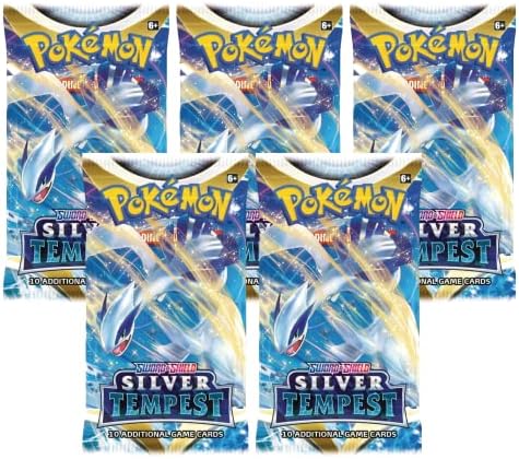 Pokemon TCG Silver Tempest Booster Packs - 5 Booster Packs 50 Cards