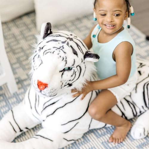 Melissa & Doug Melissa Doug Giant Siberian White Tiger - Lifelike Stuffed Animal over 5 feet long - Extra Large Plush