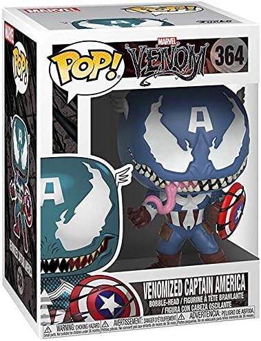 Funko POP Marvel Venom - Venomized Captain America Funko Pop Vinyl Figure Bundled with