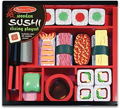 Melissa & Doug Melissa Doug Sushi Slicing Wooden Play Food Set Pretend Play Kitchen