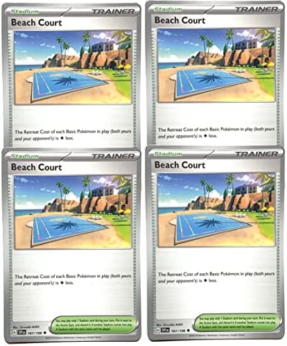 Pokemon Beach Court 167198 - Scarlet Violet - Pokemon Trainer x4 Card Set - Playset