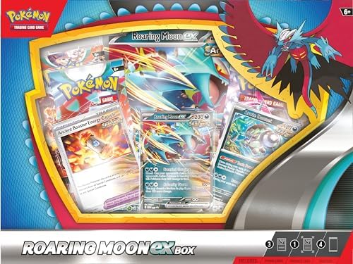 Pokemon TCG Roaring Moon ex Box 1 Foil Promo Card 1 Oversize Foil Card 4 Booster Packs