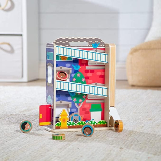 Melissa & Doug Melissa Doug GO Tots Wooden Town House Tumble with 6 Disks - FSC Certified
