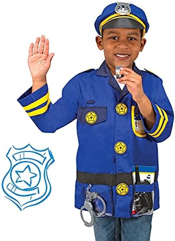 Melissa & Doug Melissa Doug unisex-children Police Officer Role Play Costume Dress-Up Set