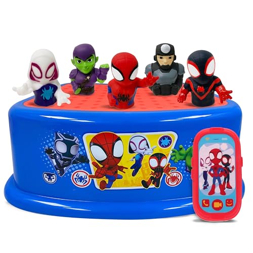 Marvel Spidey and His Amazing Friends Bath Time Fun Set - Bath Finger Puppets Light Up