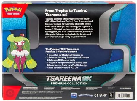 Pokemon TCG Tsareena Ex Premium Collection - 6 Packs Promos Sleeves