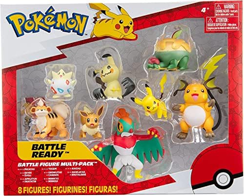 Pokemon Battle Figure 8 Pack - Features 2-Inch Pikachu Eevee Appletun Growlithe Mimikyu