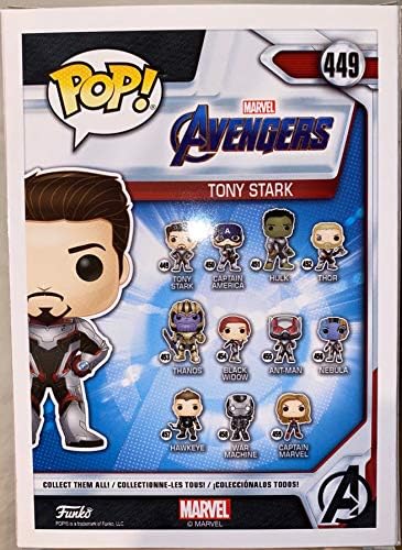 Funko Pop Avengers Endgame Tony Stark Iron Man Glow in the Dark Action Figure Red and Gold