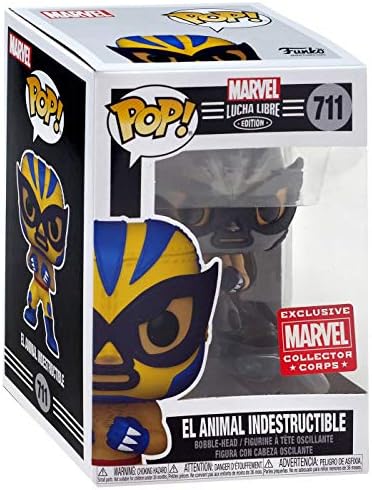 Funko Pop Marvel Collector Corps Lucha Libre 711 B W El Animal Indestructible w Free