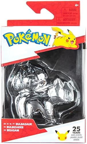 Pokemon 25th Celebration 3-inch Silver Bulbasaur Figure - Pokemon Fan Must Have Toy -