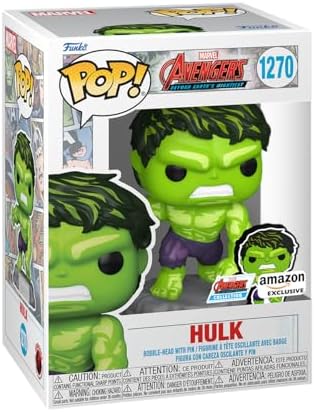 Funko Pop Enamel Pin The Avengers Earth's Mightiest Heroes - 60th Anniversary Hulk with Enamel Pin - Marvel Comics - Amazon - Collectable Vinyl Figure