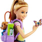 Barbie It Takes Two Stacie Doll Camping Playset with Doll Pet Tent Puppy Sticker Sheet