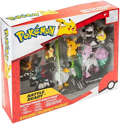 Pokemon Figure Battle Ready 8-Pack Toy Set - Sword and Shield - 4.5 Ponyta 2 Pikachu