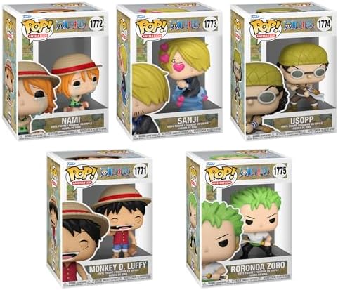 Funko Pop Animation One Piece Bundle 6-Pack - Monkey D. Luffy 1771 Nami 1772 Sanji 1773