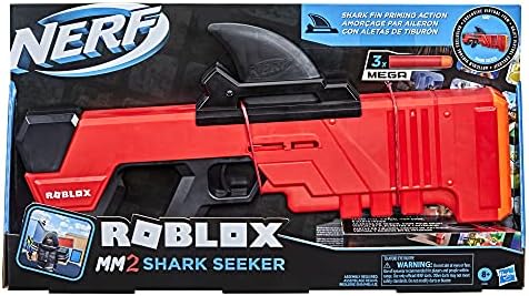 Nerf Roblox MM2 Shark Seeker Dart Blaster Shark-Fin Priming 3 Mega Darts Code to Unlock