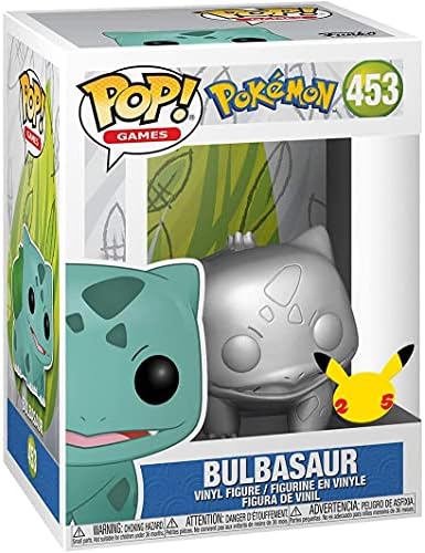 Pokemon Bulbasaur Silver Metallic Funko Pop Vinyl Figure Bundled with Compatible Pop Box