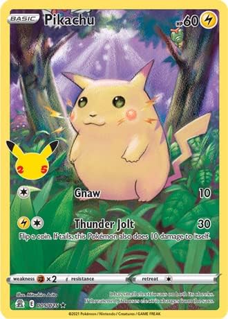 Pokemon Celebrations Pikachu 25th Anniversary Full Art Rare Holo Surprise Card