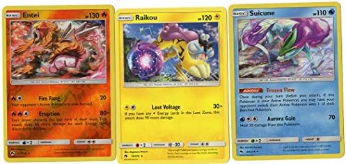 Pokemon Legendary Set - SUICUNE Entei Raikou - Sun Moon Lost Thunder - 3 Card LOT