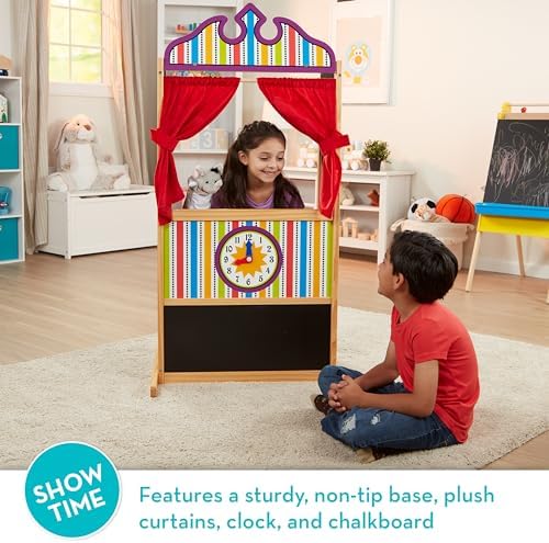 Melissa & Doug Melissa Doug Deluxe Puppet Theater - Sturdy Wooden Construction - Puppet