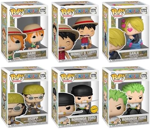Funko Pop Animation One Piece Bundle 6-Pack - Monkey D. Luffy 1771 Nami 1772 Sanji 1773