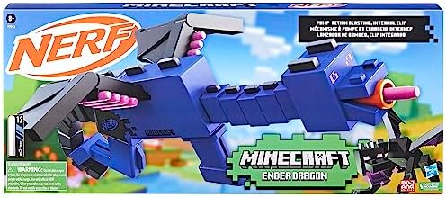 Nerf Ender Dragon Blaster 4-Dart Internal Clip 12 Foam Darts Inspired by Minecraft Mob