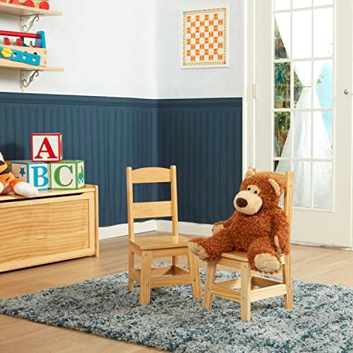Melissa & Doug Melissa Doug Wooden Chairs Set of 2 - Blonde Furniture for Playroom Wooden