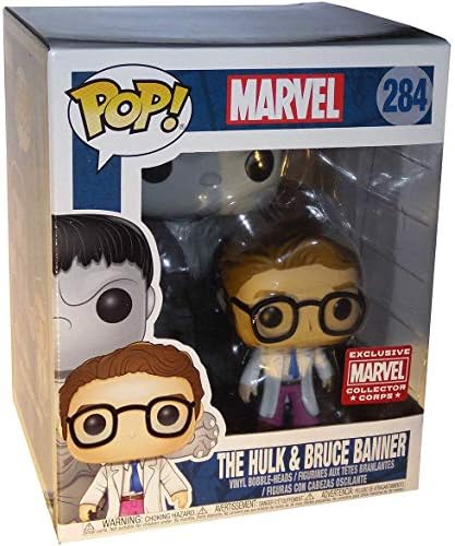 Funko POP Marvel 284 The Hulk and Bruce Banner 6 Collector Corps Vinyl Bobble-Heads Figure