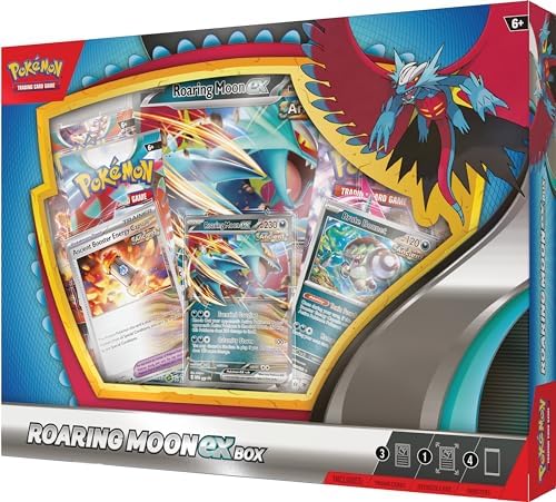 Pokemon TCG Roaring Moon ex Box 1 Foil Promo Card 1 Oversize Foil Card 4 Booster Packs