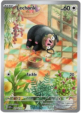 Pokemon - Lechonk 209197 - Obsidian Flames - Illustration Rare - Holo Foil Full Art