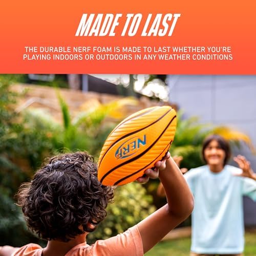 Nerf Foam Football - Spiral Grip Mini Soft Foam Football for - Easy Grip Junior Ball - 8.5