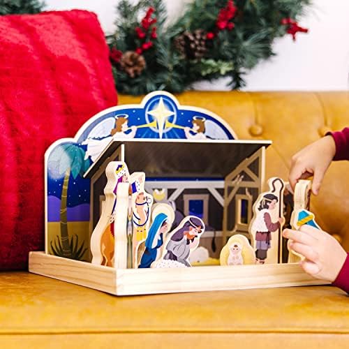 Melissa & Doug Melissa Doug Classic Wooden Christmas Nativity Set With 4-Piece Stable and