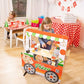 Melissa & Doug Melissa Doug Wooden Pizza Food Truck Activity Center with Play Food for