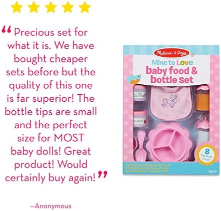 Melissa & Doug Melissa Doug Mine to Love Time to Eat Doll Feeding Set 8 pcs