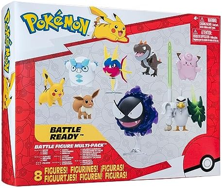 Pokemon Battle Figure 8 Pack - Six 2-Inch and Two 3-Inch Battle Figures Including Pikachu