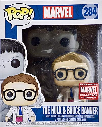 Funko POP Marvel 284 The Hulk and Bruce Banner 6 Collector Corps Vinyl Bobble-Heads Figure
