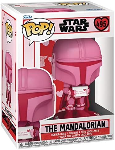 Funko Star Wars Valentines - Mandalorian Din Djarrin Funko Pop Vinyl Figure Bundled with
