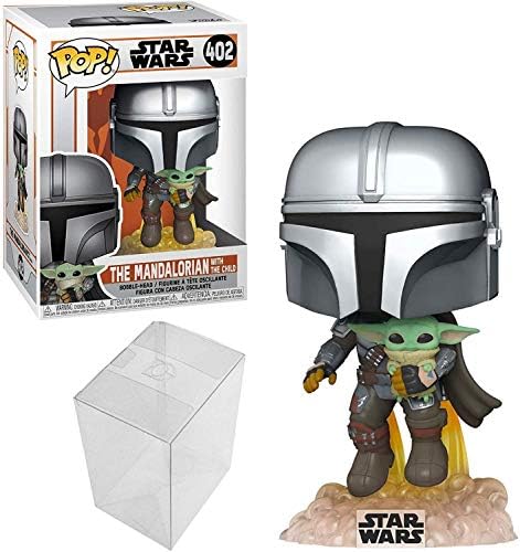 Funko Pop Star Wars The Mandalorian - Mandalorian Flying with The Child 1 PopShield Pop