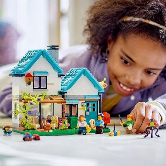 LEGO Creator 3 in 1 Cozy House Building Kit Rebuild into 3 Different Houses Includes