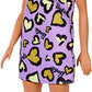 Barbie Blonde Wearing Purple and Yellow Heart-Print Dress and Platform Sneakers for 3 to