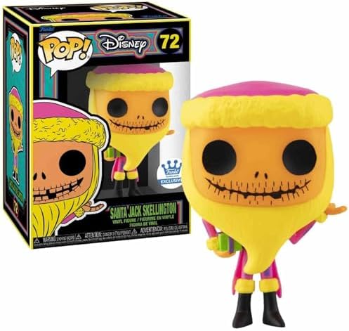 Funko Pop Santa Jack Skellington Blacklight 72 Protector and Box Include
