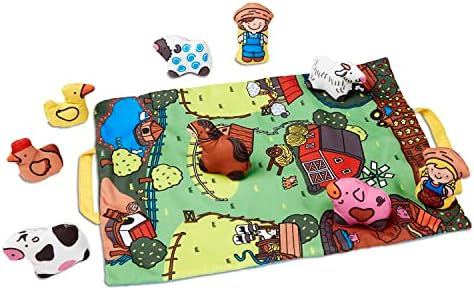 Melissa & Doug Melissa Doug Take-Along Farm Baby and Toddler Play Mat 19.25 x 14.5 inches