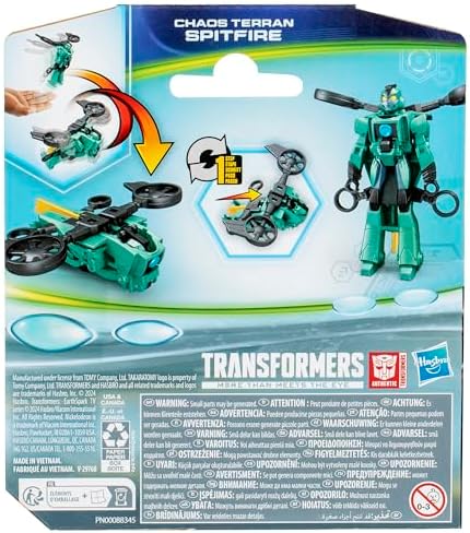 Transformers EarthSpark 1-Step Flip Changer Chaos Terran Spitfire 4-Inch Converting Robot