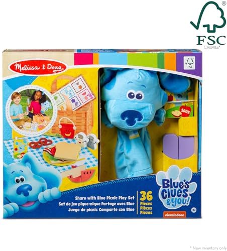 Melissa & Doug Melissa Doug Blue's Clues You Share with Blue Picnic with Hand Puppet -