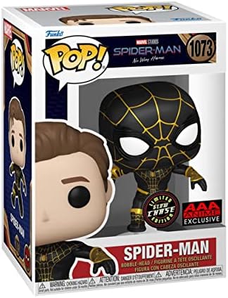 Funko Pop Marvel's Spiderman No Way Home BlackGold Unmasked Figure AAA Anime