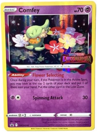 Pokemon - Comfey SWSH242 Holo Rare Prerelease Promo Stamped Lost Origin