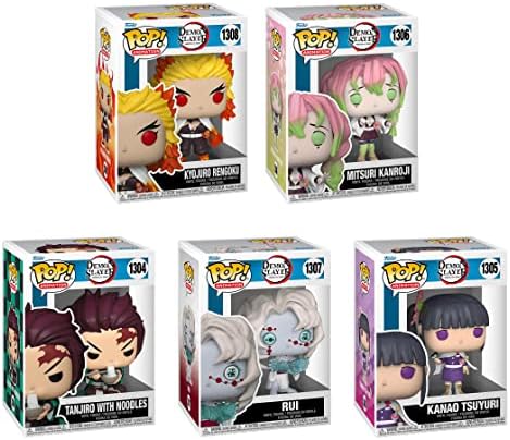 Funko Demon Slayer Pop Bundle - Kamado Tanjiro Kyojuro Rengoku Rui Mitsuri Kanroji Kanao